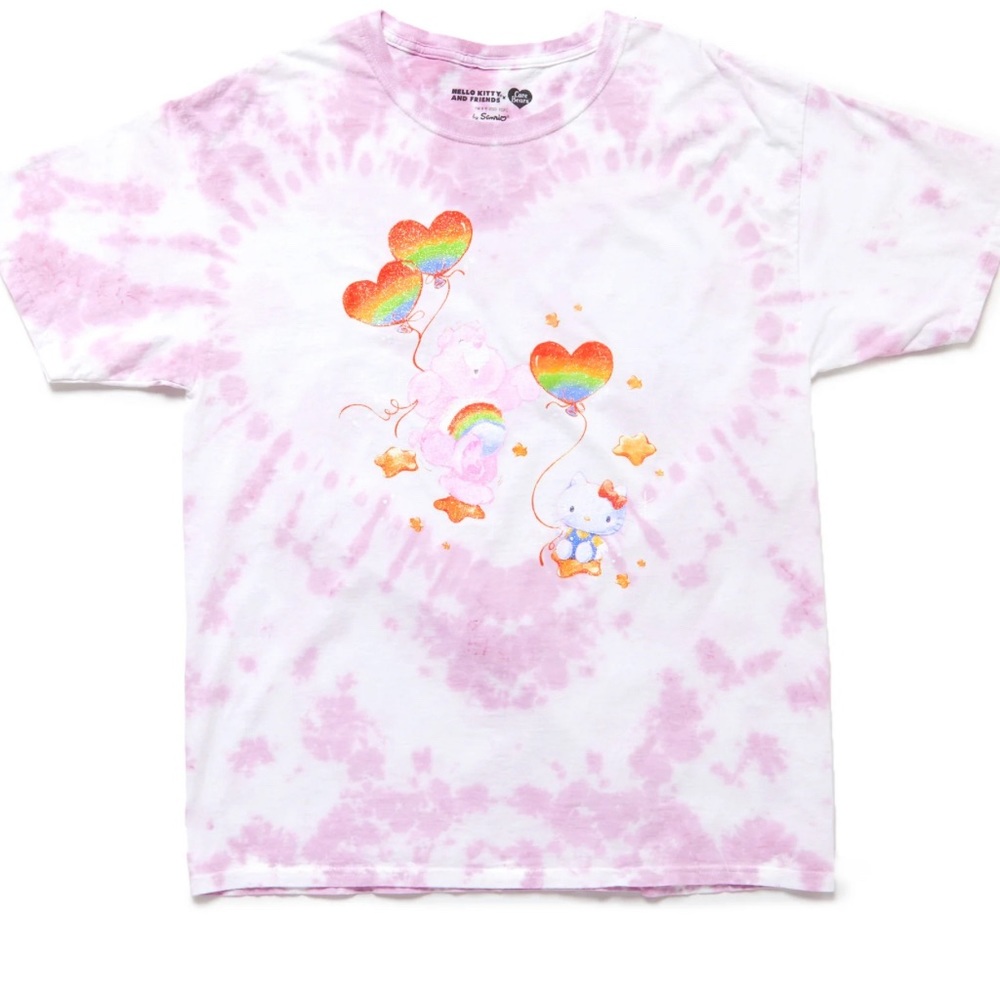 Brand new Hello Kitty x Care Bears Tie-Dye Glitter Tee